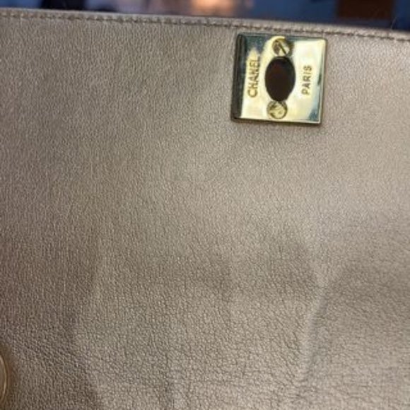 Chanel Vintage 90's Metallic Lambskin Mini Quilted Flap Gold Cross Body Bag - Picture 7 of 7